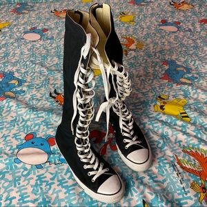 Knee-high black Converse